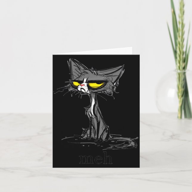 Funny Meh Cat Gift For Cat Lovers  Karte (Vorderseite)