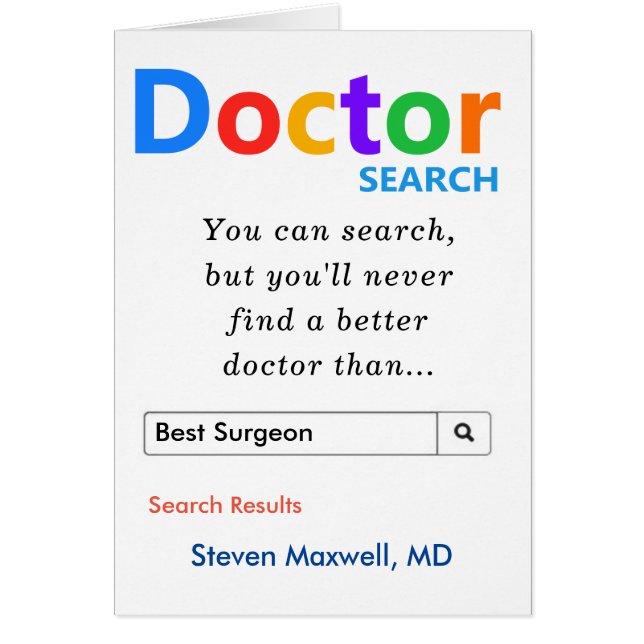 Funny Meilleur Docteur Search Thanks (Devant)