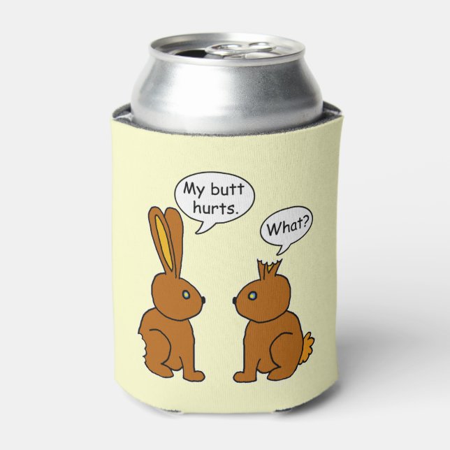 Funny mein Hintern Hurts Bunnies Dosenkühler (Kanne Vorderseite)