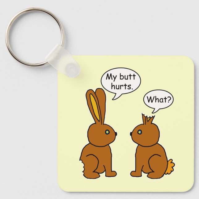 Funny mein Hintern Hurts Bunnies Schlüsselanhänger (Vorderseite)