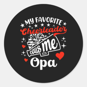 Funny mein Lieblings-Cheerleader nennt mich Opa Ch Runder Aufkleber