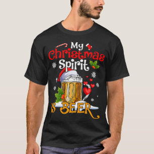 Funny mein Weihnachtsgeist ist Bierliebhaber Geträ T-Shirt