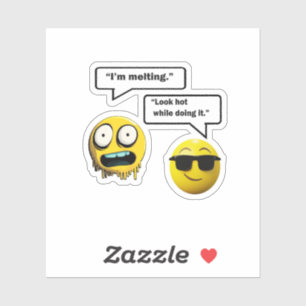 Funny Melting Emoji Sticker