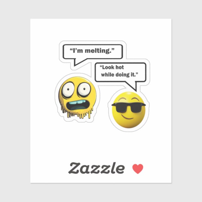 Funny Melting Emoji Sticker (Blatt)