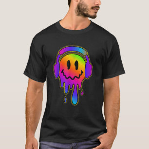 Funny Melting Lächeln Gesichtshopfkopfhörer Sommer T-Shirt