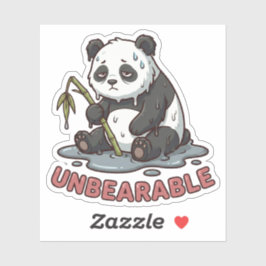 Funny Melting Panda Burnt Out Sticker 
