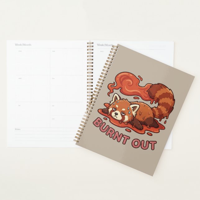 Funny Melting Red Panda Burnt Out Sticker | Cute  (Devant avec enveloppe)
