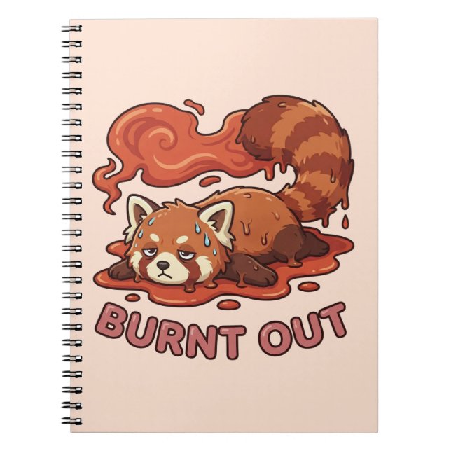 Funny Melting Red Panda Burnt Out Sticker | Cute  Notizblock (Vorderseite)
