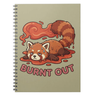 Funny Melting Red Panda Burnt Out Sticker | Cute  Notizblock