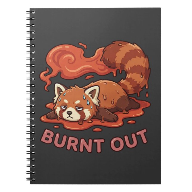 Funny Melting Red Panda Burnt Out Sticker | Cute  Notizblock (Vorderseite)