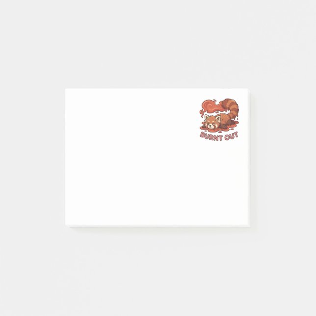 Funny Melting Red Panda Burnt Out Sticker | Cute  Post-it Klebezettel (Vorderseite)