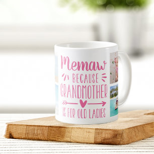 Funny Memaw Grandchildren Namen und FotoCollage Kaffeetasse
