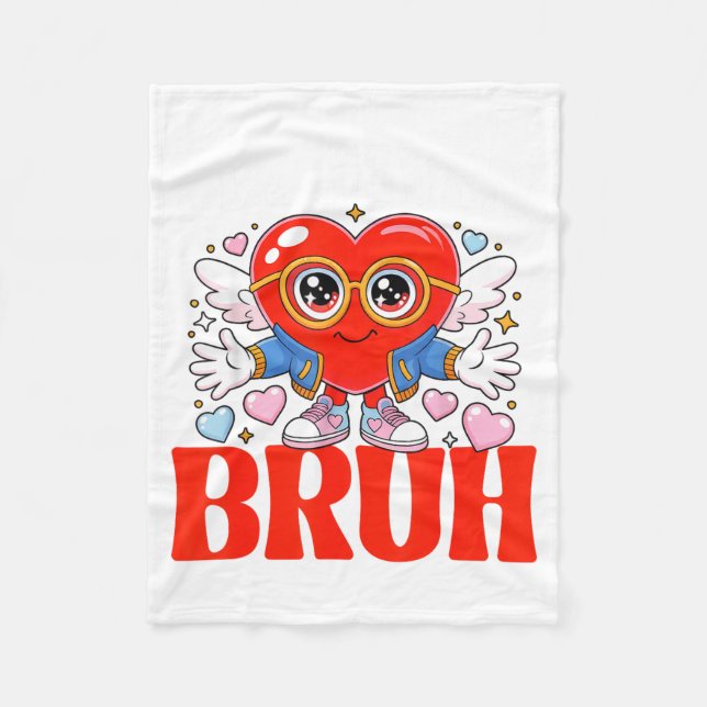 Funny Meme 67 Six Seven Bruh Valentine Heart Women Fleecedecke (Vorderseite)