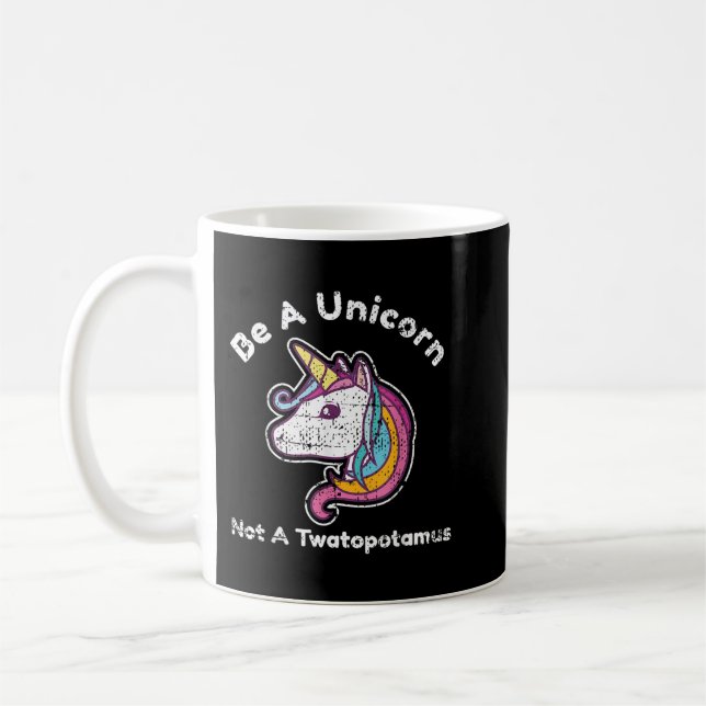 Funny Meme a Unicorn Not a Twatopotamus Kaffeetasse (Links)