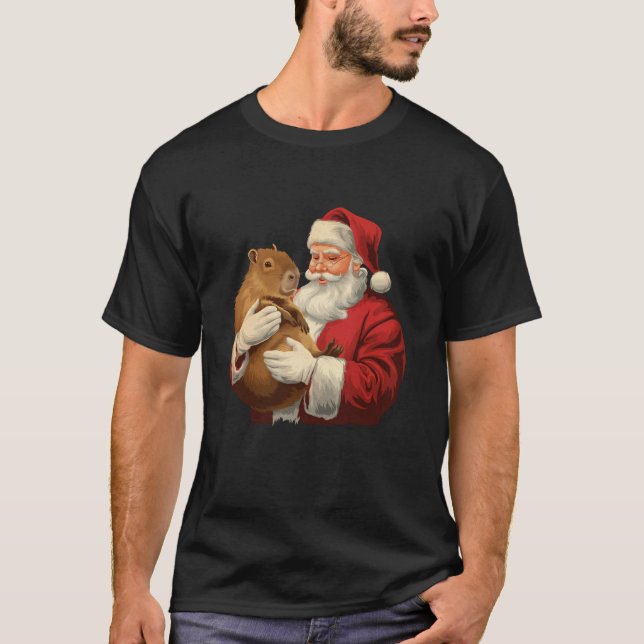Funny Meme Capybara Lover Weihnachten T-Shirt (Vorderseite)