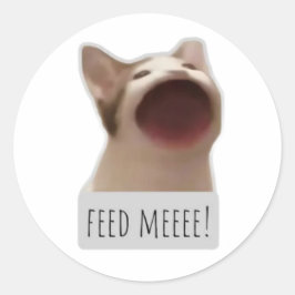 funny meme cat runder aufkleber