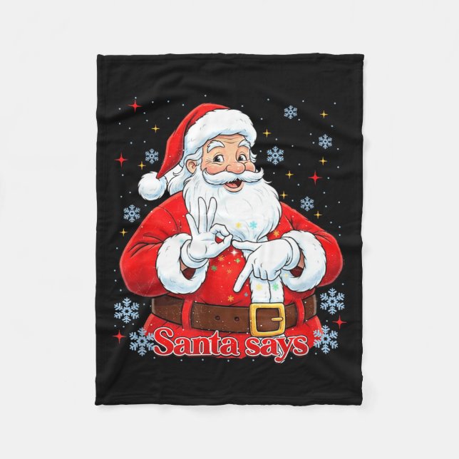 Funny Meme Christmas Santa Gift Men, Women Tee  Fleecedecke (Vorderseite)
