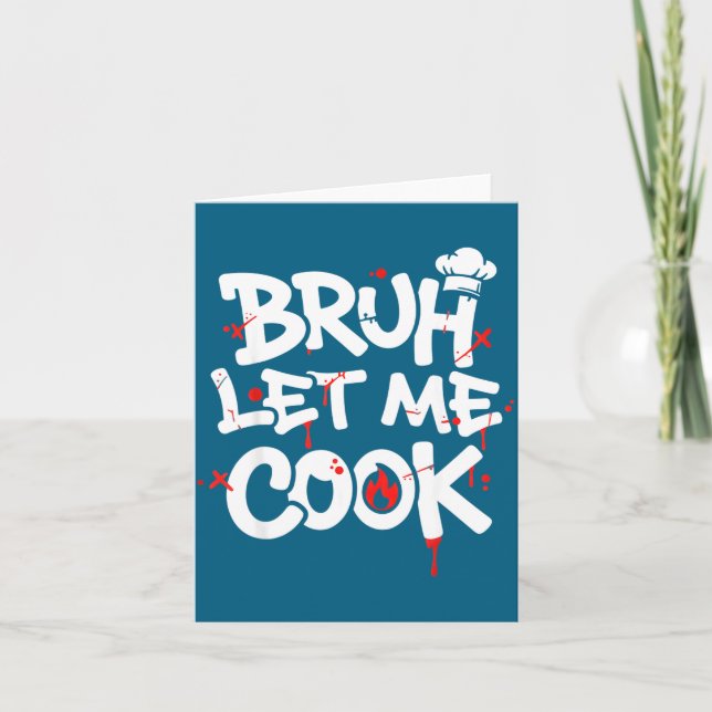 Funny Meme Cooking Retro Bruh Let Me Cook Mom Dad  Karte (Vorderseite)