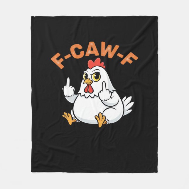 Funny Meme F-Caw-F Chicken Fleecedecke (Vorderseite)