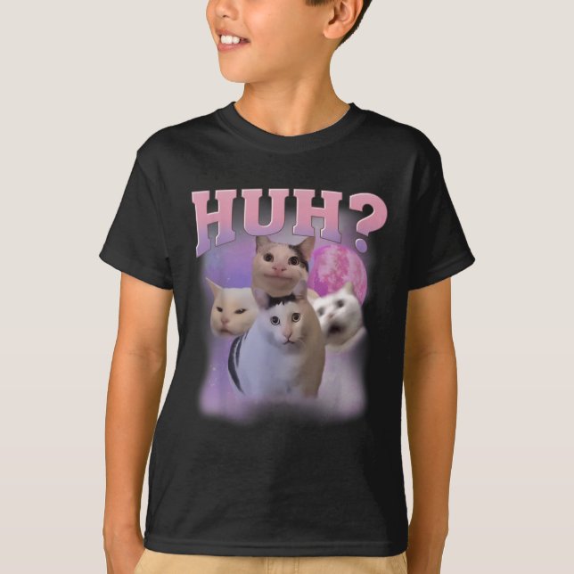 Funny Meme Huh Cat Shirt Cat Lovers Spaß (Vorderseite)