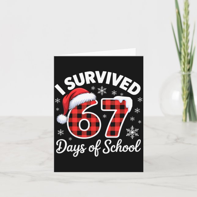Funny Meme Six Seven Christmas I Survived 67 Days  Karte (Vorderseite)