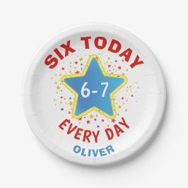 Funny Meme Six Today 6-7 Every Day Birthday Kid's  Pappteller