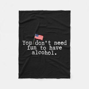 Funny Memorial Day American Flag Beer Drink Pic Fleecedecke