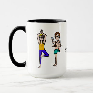 Funny Men in Yoga Positionierung Tasse