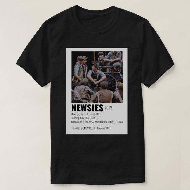 Funny Men Newsies Closing Broadway Musical Poster T-Shirt (Design vorne)