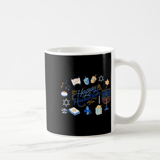 Funny Menorah Hanukkah 2025 Meowzel Chanukah Jewis Kaffeetasse (Rechts)