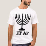 Funny menorah Hanukkah chanukah beleuchtet af Urla T-Shirt<br><div class="desc">Funny menorah Hanukkah chanukah beleuchtet af Ferienzeit</div>