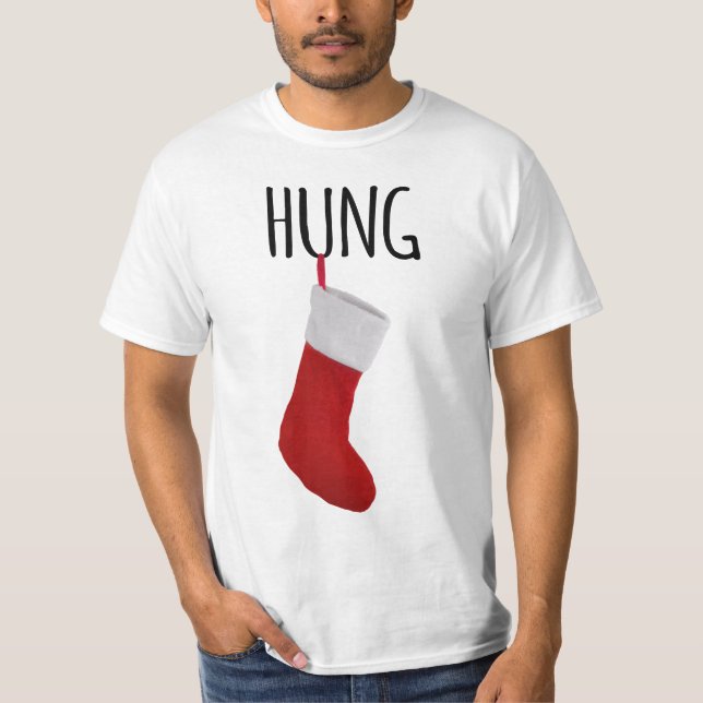 Funny Men's Christmas Strumpf Hung T - Shirt (Vorderseite)