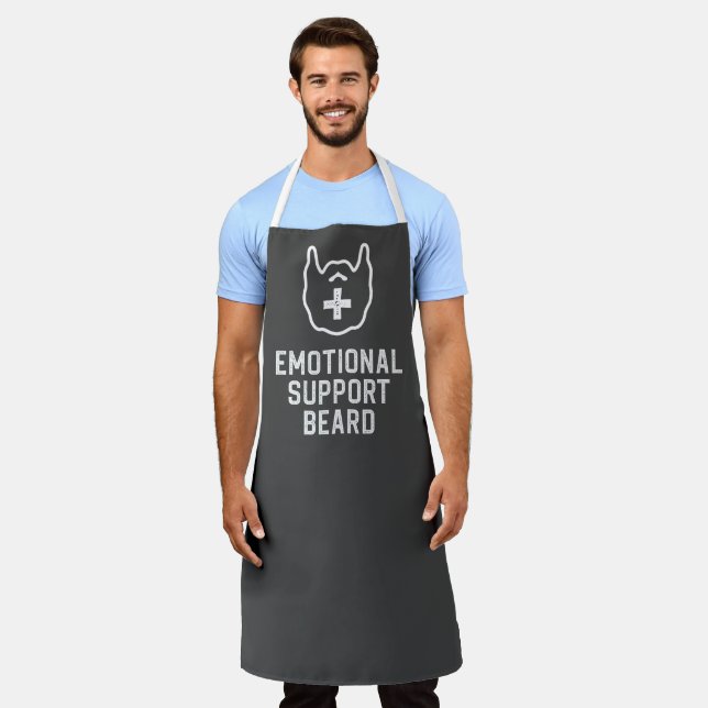 Funny Men's Emotionale Unterstützung Bart Joke Ges Schürze (Getragen)