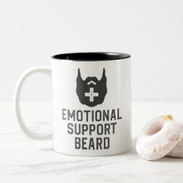 Funny Men's Emotionale Unterstützung Bart Joke Ges Zweifarbige Tasse
