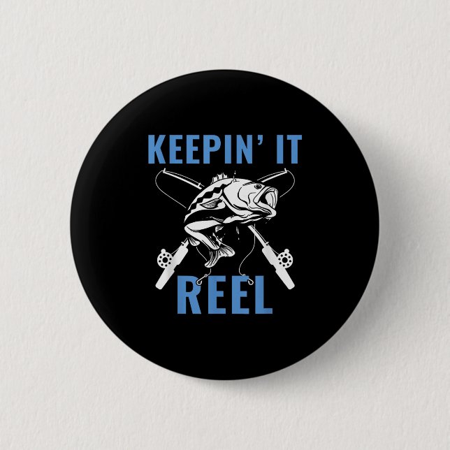Funny Mens Fishing Graphic Fishing Sprichwort Fish Button (Vorderseite)