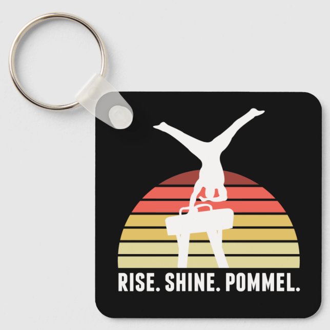 Funny Mens Gymnastik essen Schlaf Pommel Pferd Schlüsselanhänger (Vorderseite)