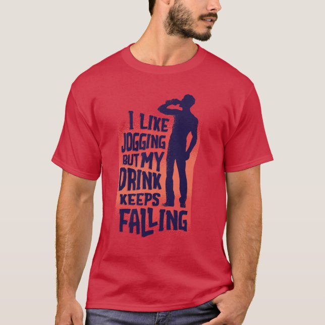 Funny Mens Liebe Bier Joggen Fitness Fett Kleidung T-Shirt (Vorderseite)