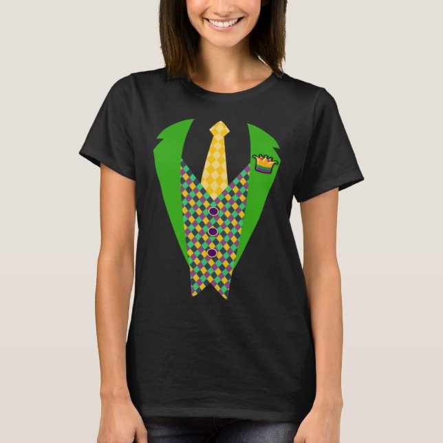 Funny Men's Mardi Gras Shirt Tuxedo Costume For Fa (Vorderseite)