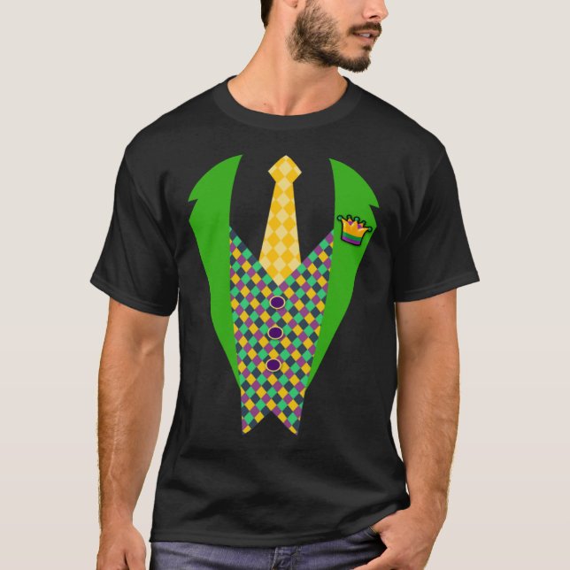 Funny Men's Mardi Gras Shirt Tuxedo Costume For Fa (Vorderseite)