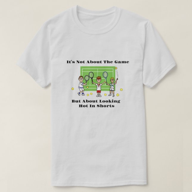 Funny Men's Tennis Hot Shorts T - Shirt (Design vorne)