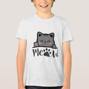 Funny 'Meow' Cat Lover T - Shirt - Niedliches Kite