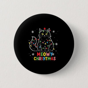 Funny MeowChristmas Weihnachten Weihnachten Lichte Button
