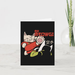 Funny Meowgi Karate Cat Meow Design Männer Frauen Karte