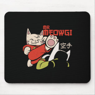 Funny Meowgi Karate Cat Meow Design Männer Frauen Mousepad