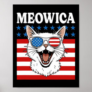 Funny Meowica Cat 4. Juli Unabhängigkeitstag Poster