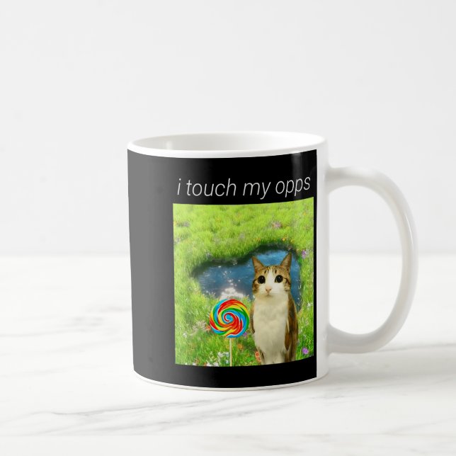 Funny Meowl Meme, Cat Owl Meme Brainrot Gen Alpha  Kaffeetasse (Rechts)