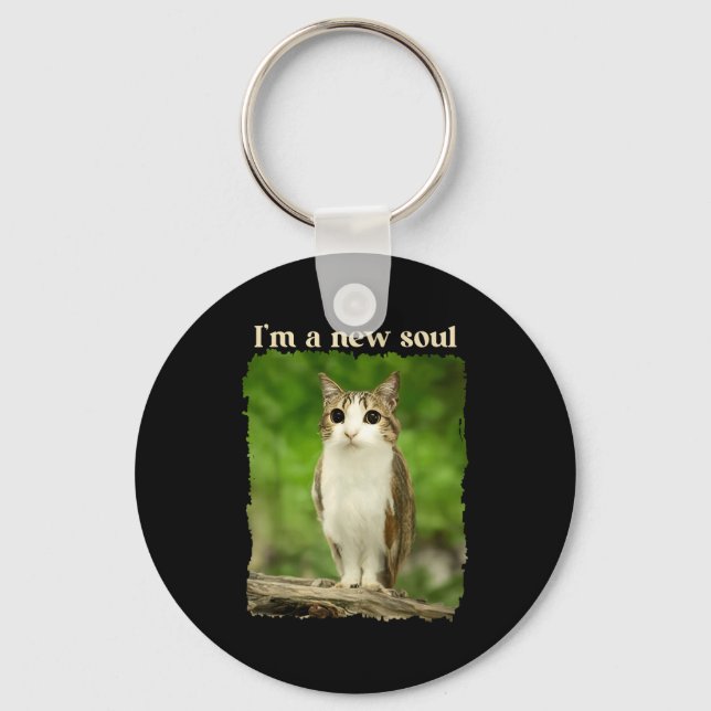 Funny Meowl Meme, Cat Owl Meme Brainrot Gen Alpha  Schlüsselanhänger (Vorderseite)