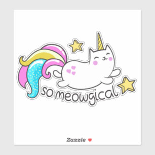 Funny meowlogic unicorty kitty aufkleber