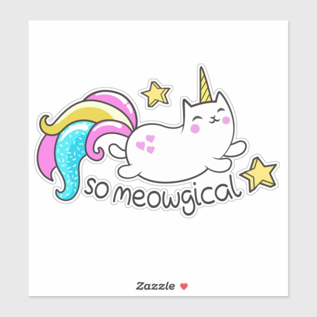 Funny meowlogic unicorty kitty aufkleber (Blatt)
