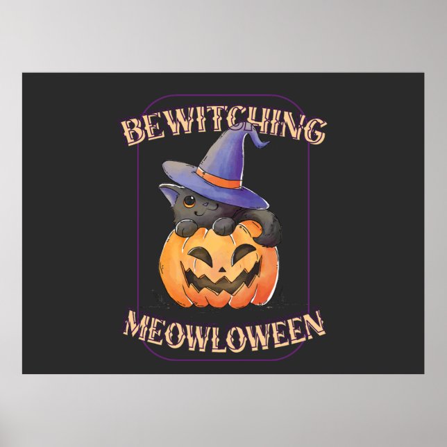 Funny Meowloween Poster (Vorne)